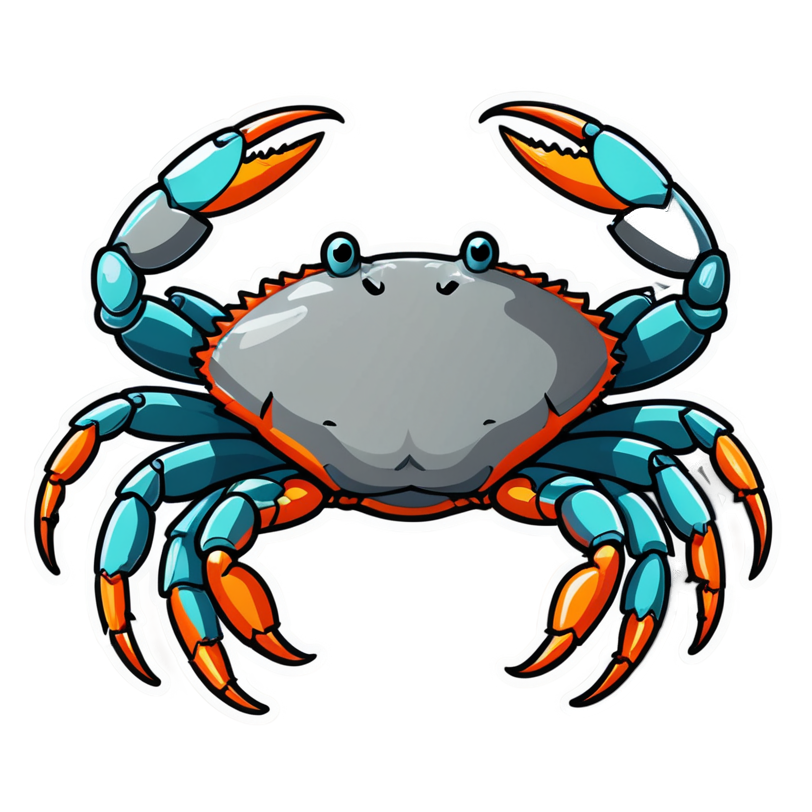 Tiny Crab (neon) — ocean stickers