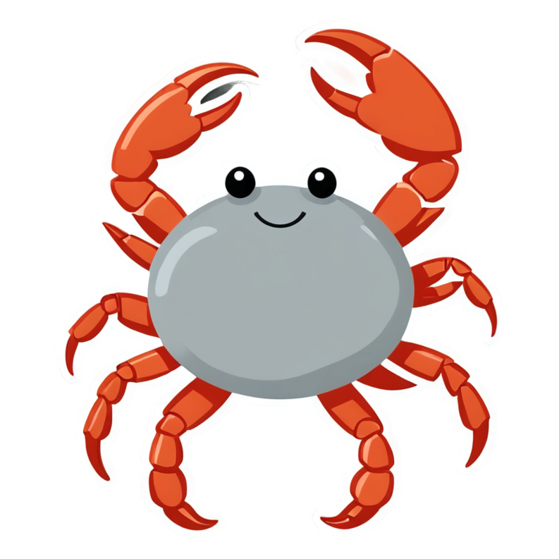 Tiny Crab (papercut) — ocean stickers