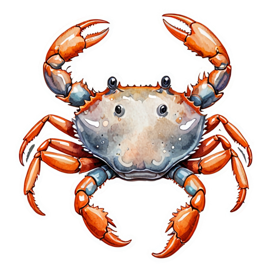 Tiny Crab (watercolor) — ocean stickers