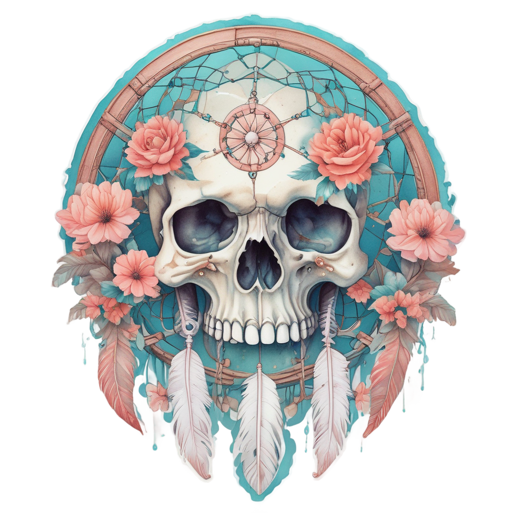 Ocean Depths Dreamcatcher — boho skull stickers