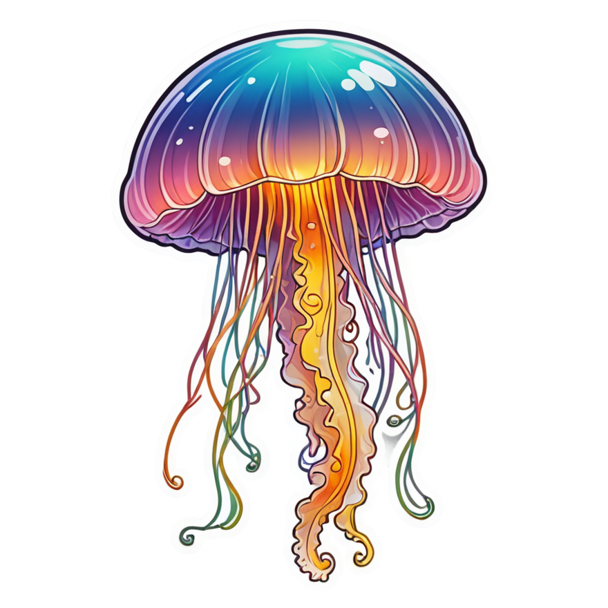 Glow Jellyfish (holographic) — ocean stickers