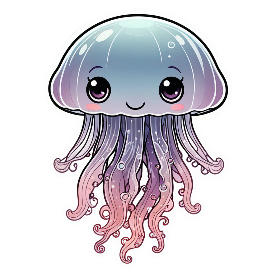 Glow Jellyfish (kawaii) — ocean stickers