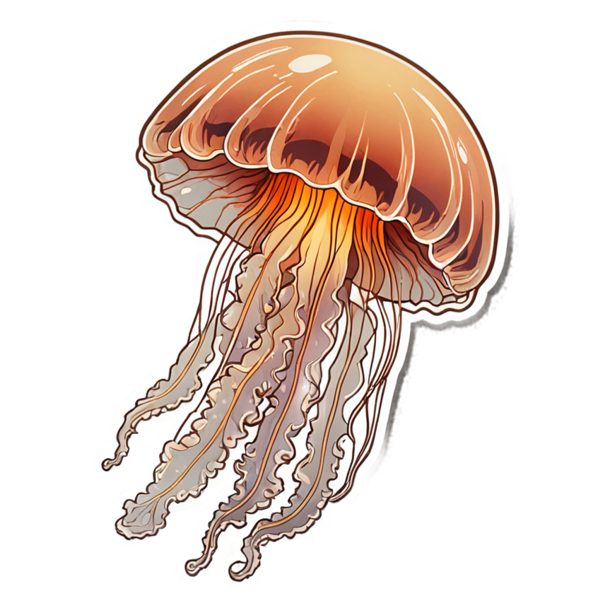 Glow Jellyfish (retro) — ocean stickers