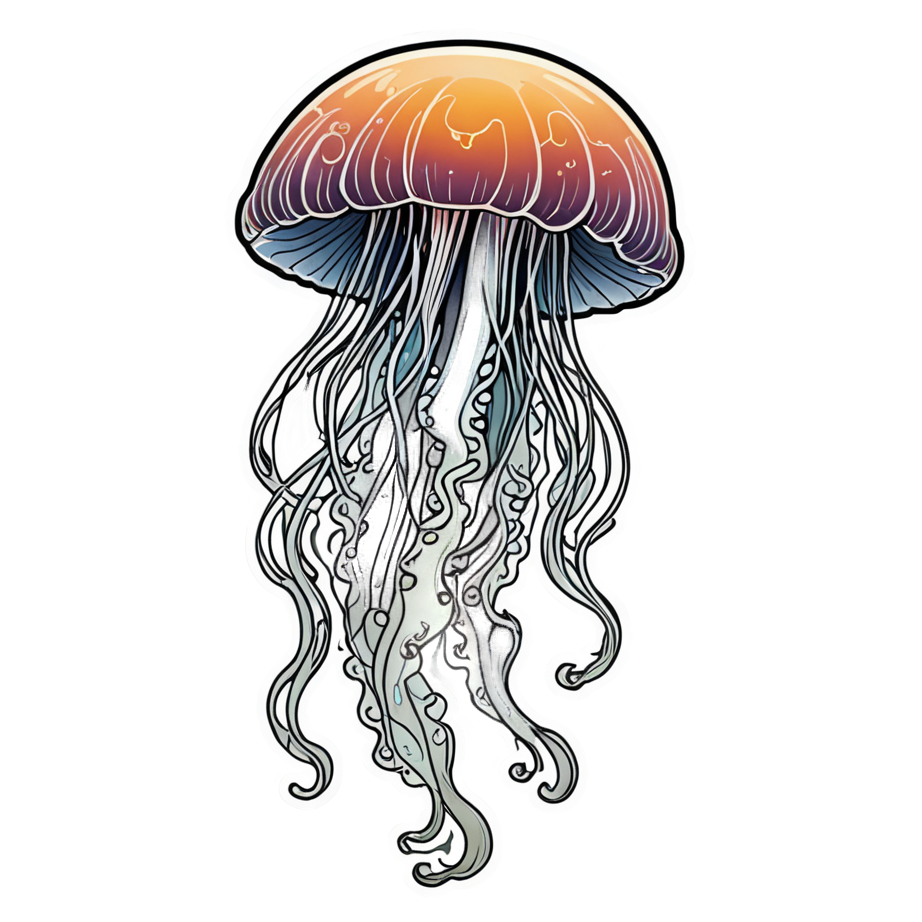 Glow Jellyfish (tattoo) — ocean stickers