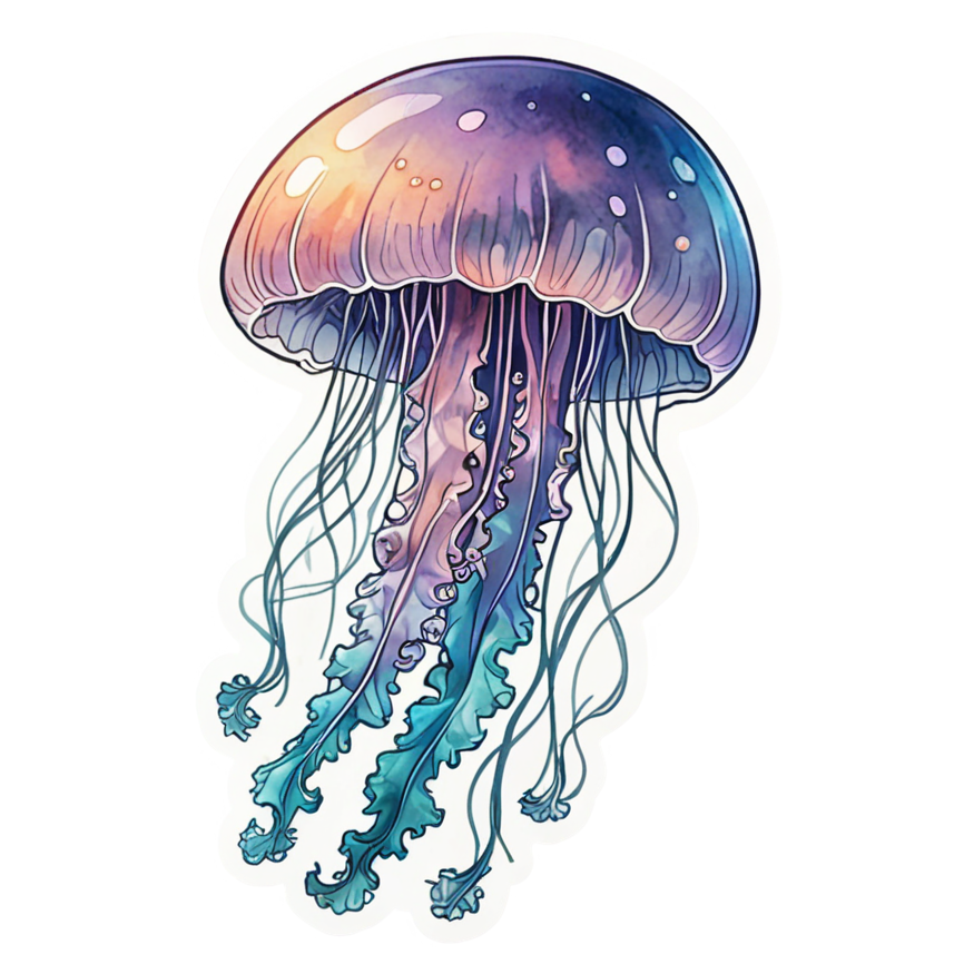 Glow Jellyfish (watercolor) — ocean stickers