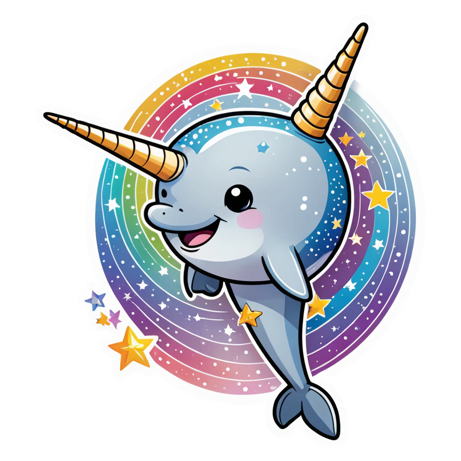Narwhal (holographic) — ocean stickers