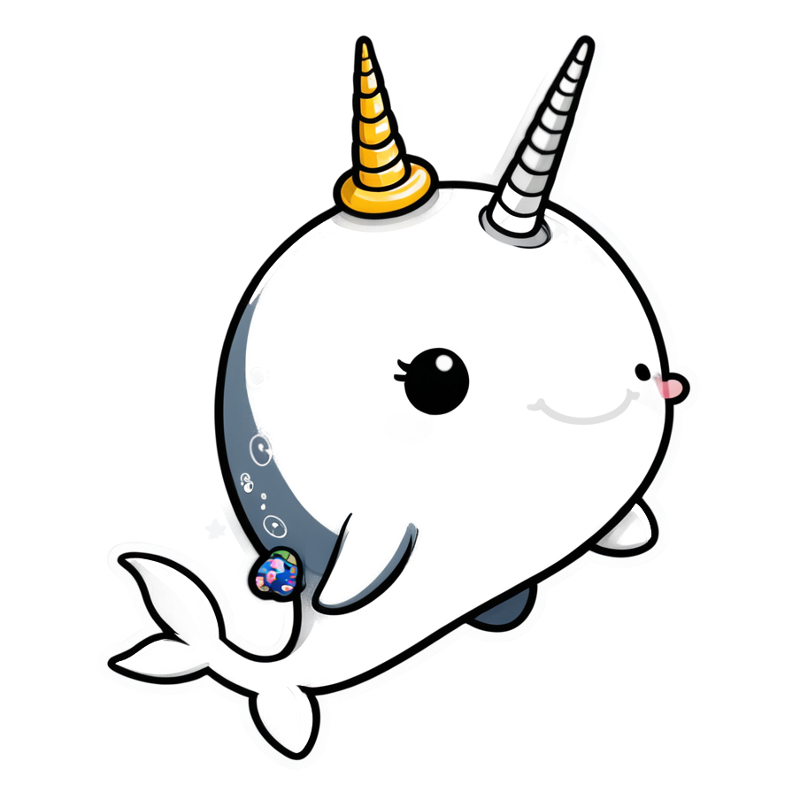 Narwhal (kawaii) — ocean stickers