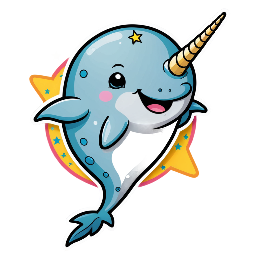 Narwhal (neon) — ocean stickers