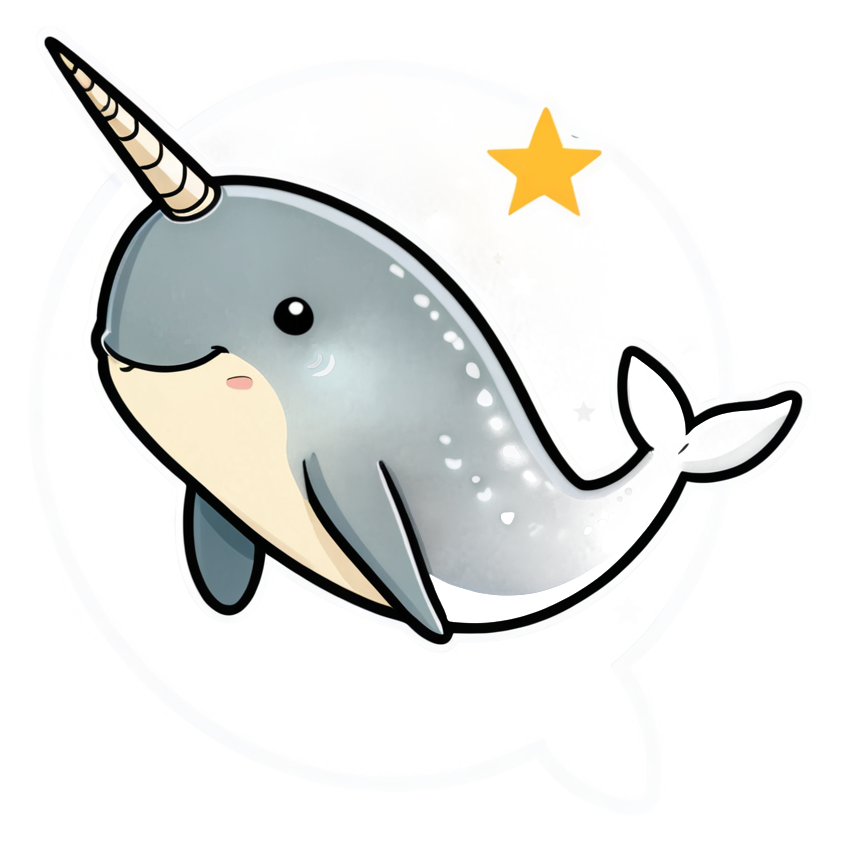 Narwhal (retro) — ocean stickers