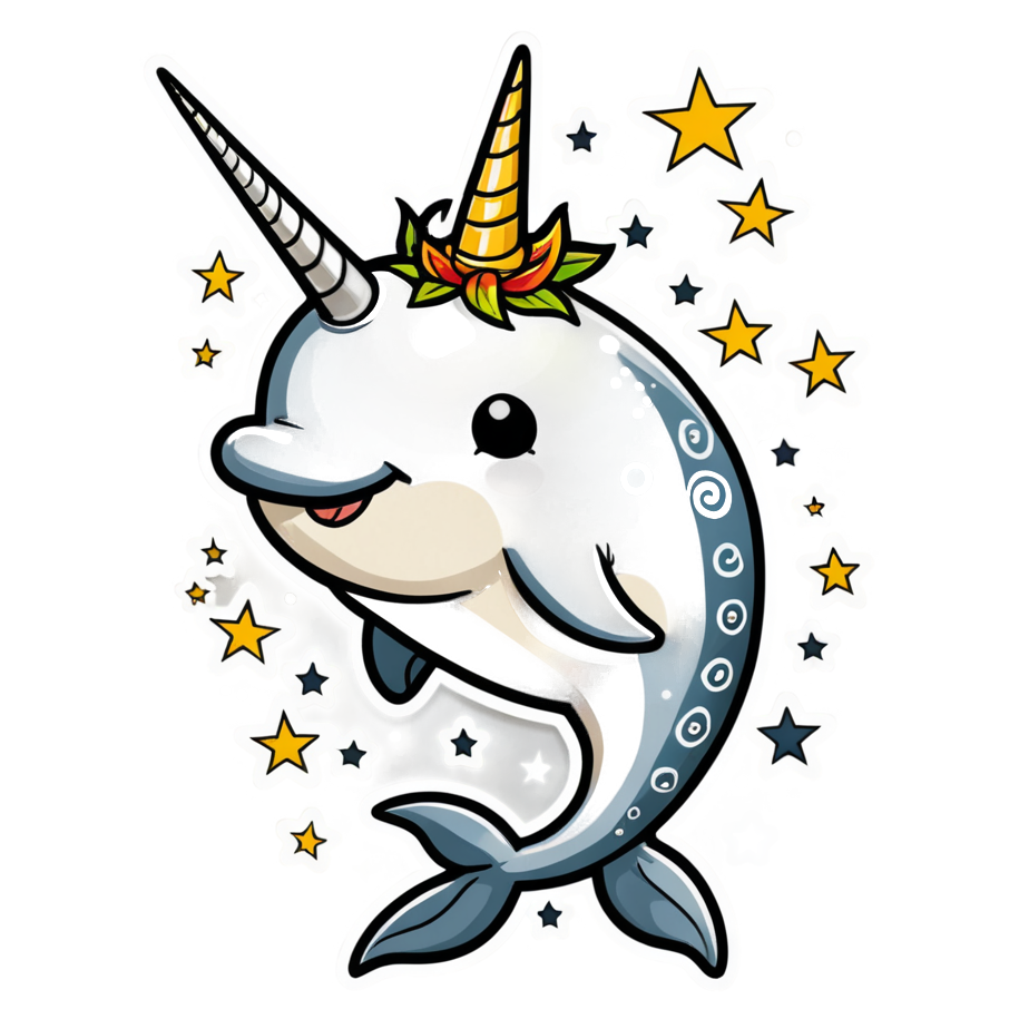 Narwhal (tattoo) — ocean stickers