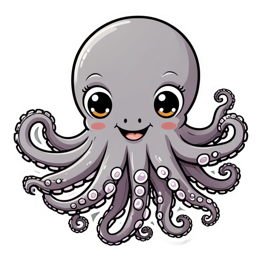 Octo Buddy (kawaii) — ocean stickers