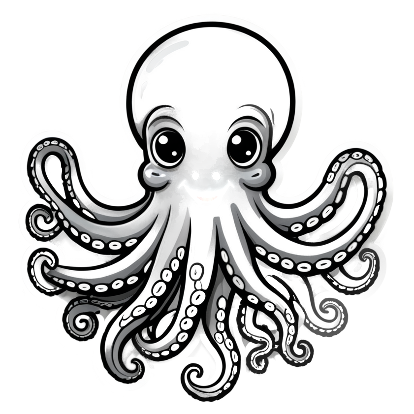 Octo Buddy (papercut) — ocean stickers