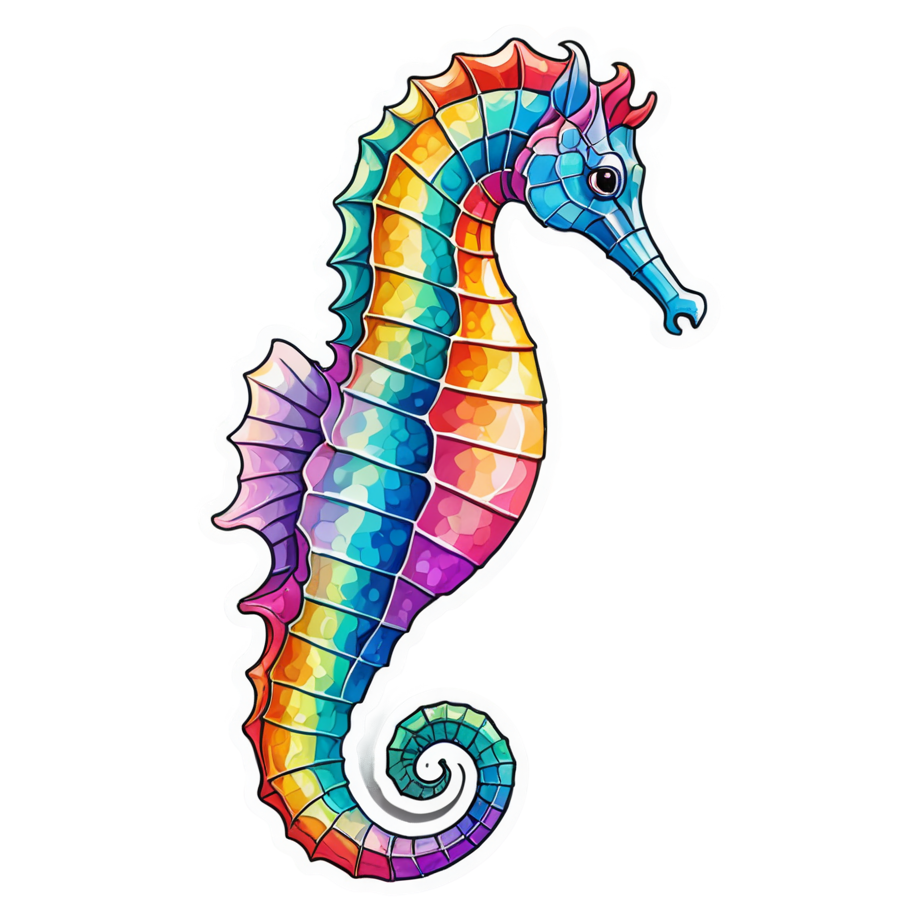 Seahorse (holographic) — ocean stickers