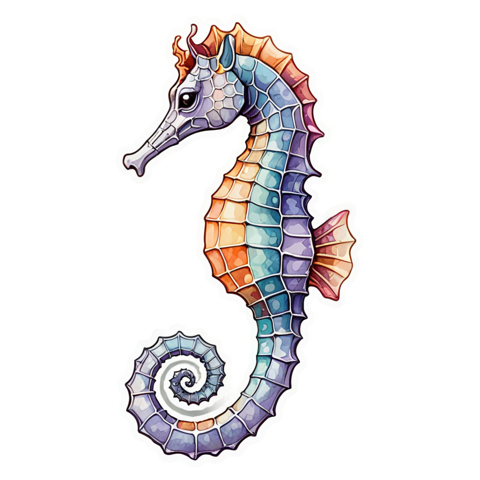 Seahorse (watercolor) — ocean stickers