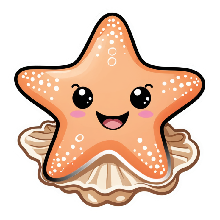 Starfish (kawaii) — ocean stickers