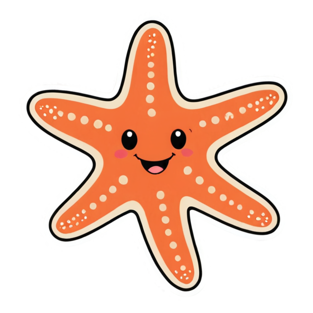 Starfish (lineart) — ocean stickers