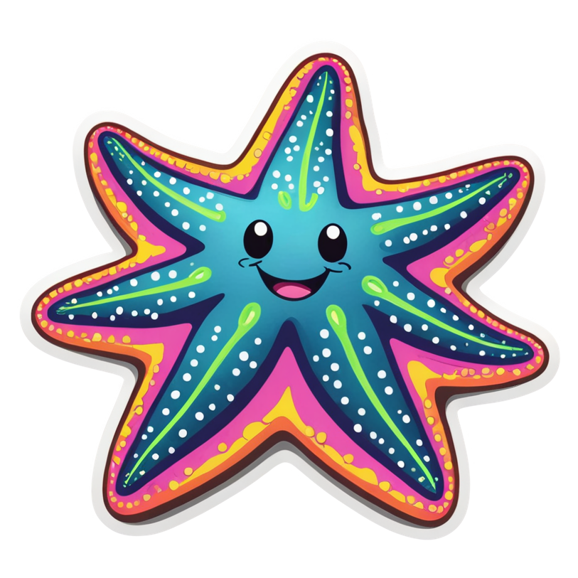 Starfish (neon) — ocean stickers