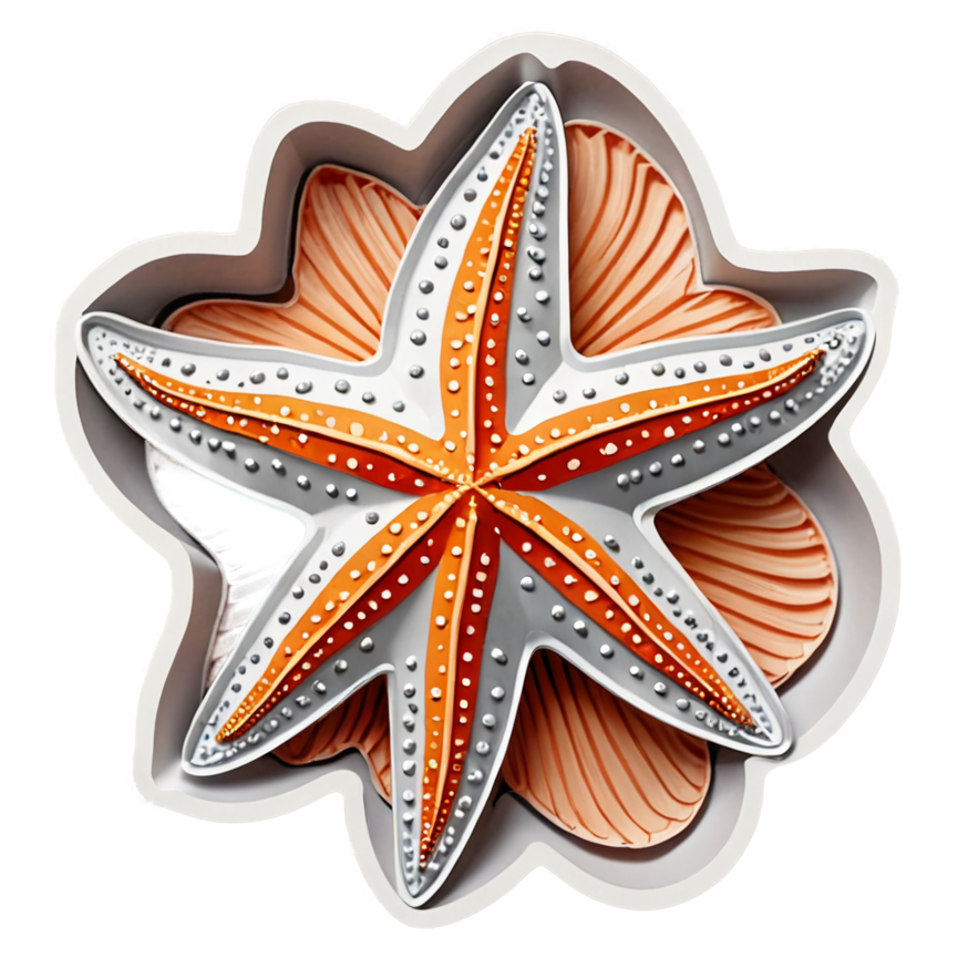 Starfish (papercut) — ocean stickers