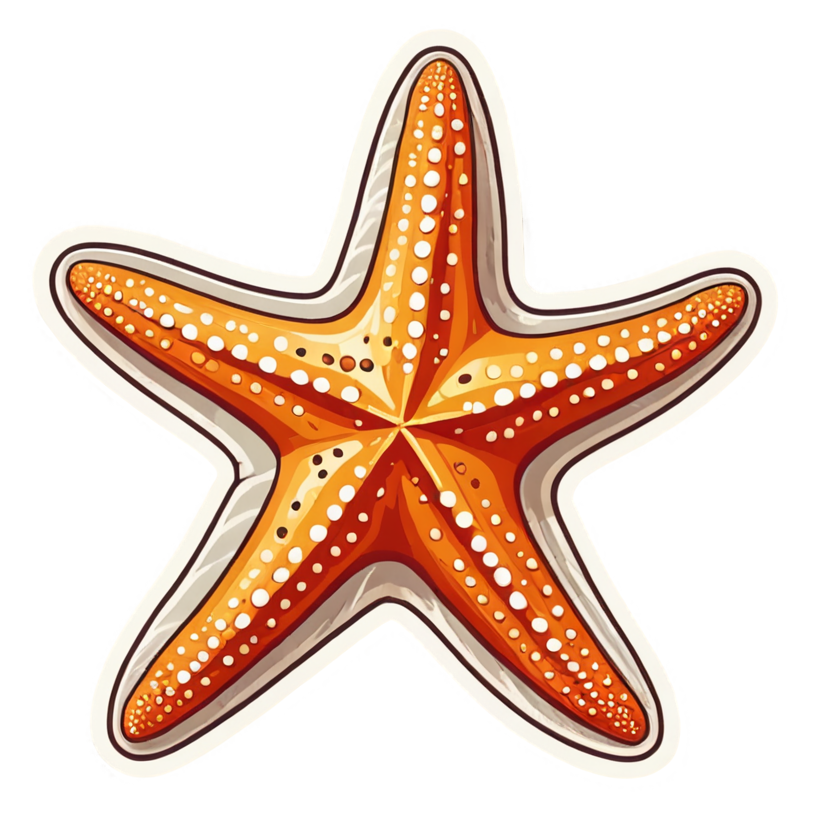 Starfish (retro) — ocean stickers