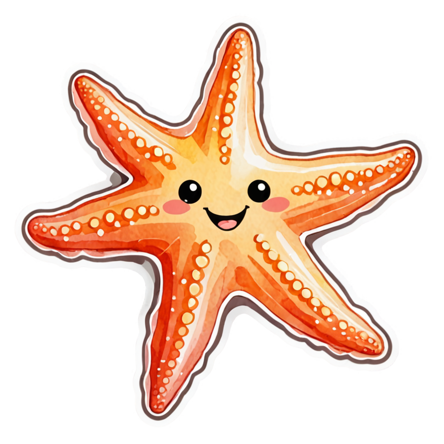 Starfish (watercolor) — ocean stickers