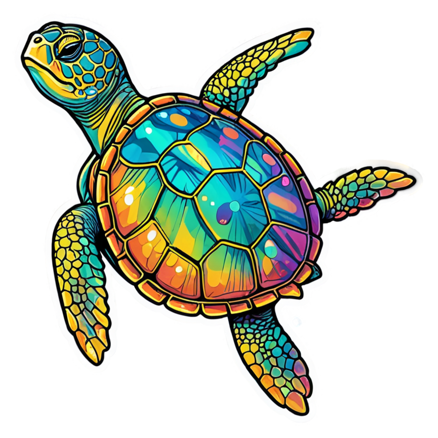 Sea Turtle (holographic) — ocean stickers