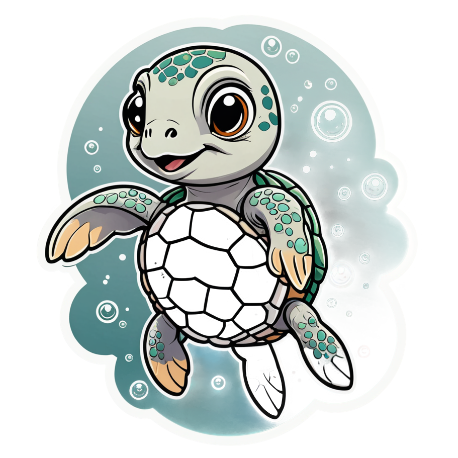 Sea Turtle (kawaii) — ocean stickers