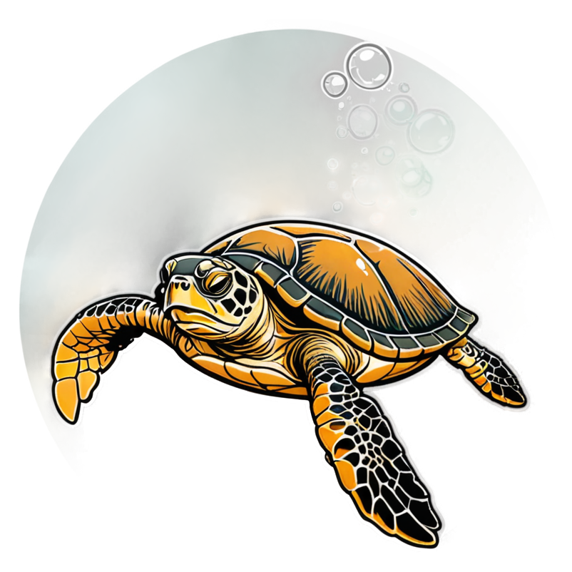 Sea Turtle (lineart) — ocean stickers