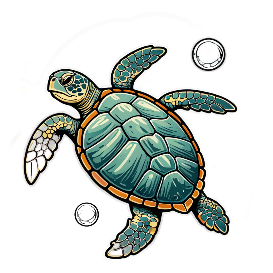 Sea Turtle (tattoo) — ocean stickers