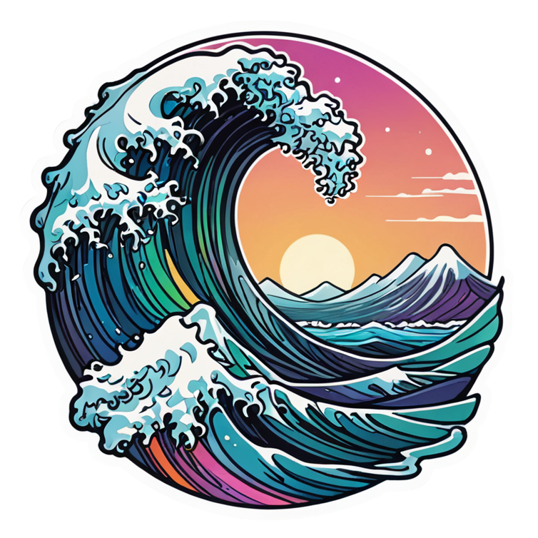 Big Wave (holographic) — ocean stickers