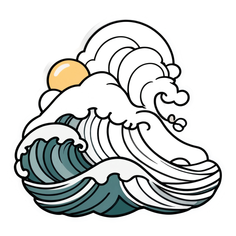 Big Wave (kawaii) — ocean stickers