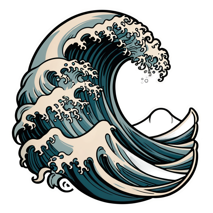 Big Wave (tattoo) — ocean stickers