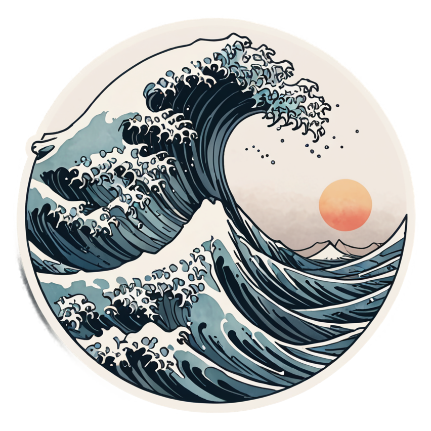 Big Wave (watercolor) — ocean stickers