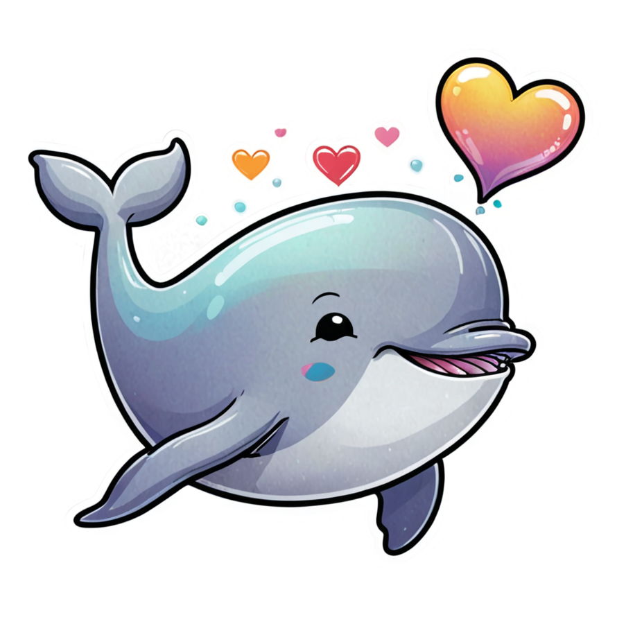 Little Whale (holographic) — ocean stickers