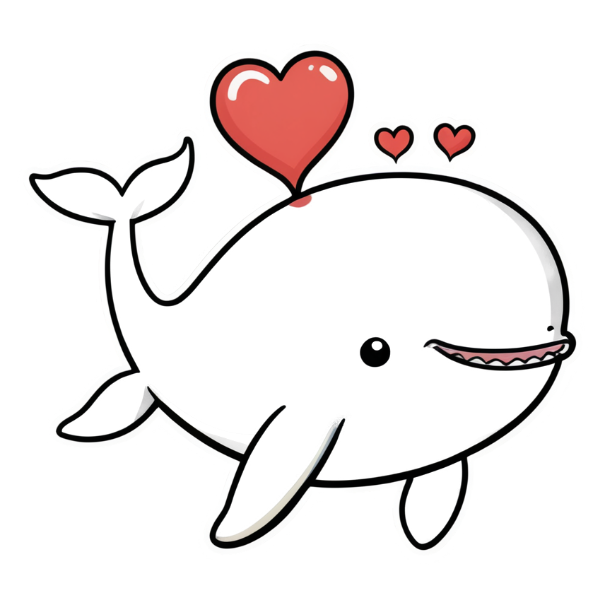 Little Whale (lineart) — ocean stickers