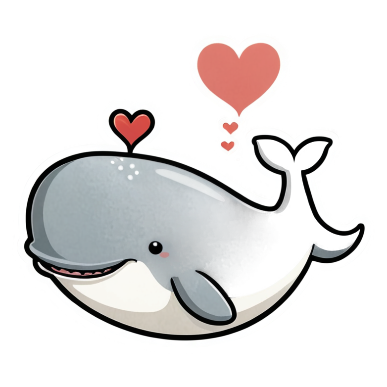 Little Whale (papercut) — ocean stickers