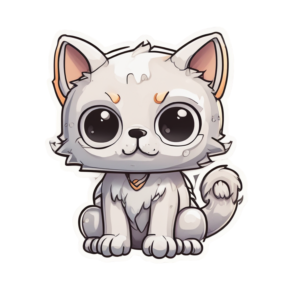 Ochre Skull Kitty Ears — cat stickers
