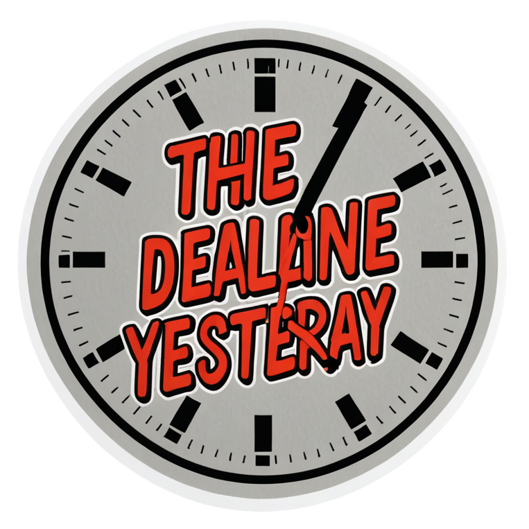 Deadline Was Yesterday (lineart) — office humor stickers
