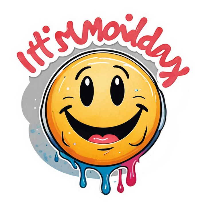 Monday Again (watercolor) — office humor stickers