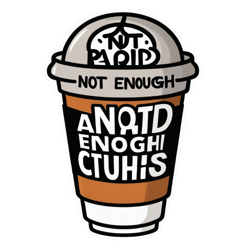 Not Paid Enough (lineart) — office humor stickers