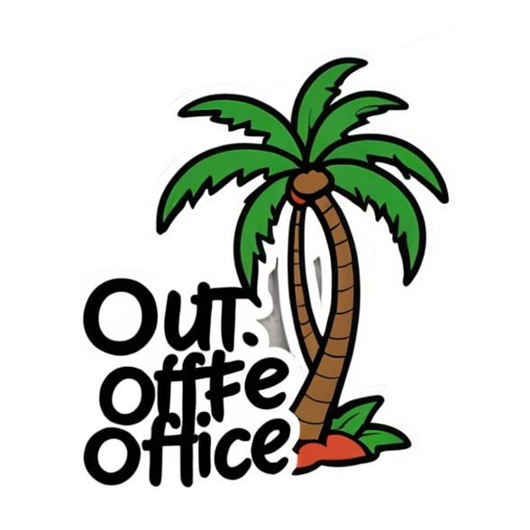 Out Of Office (lineart) — office humor stickers