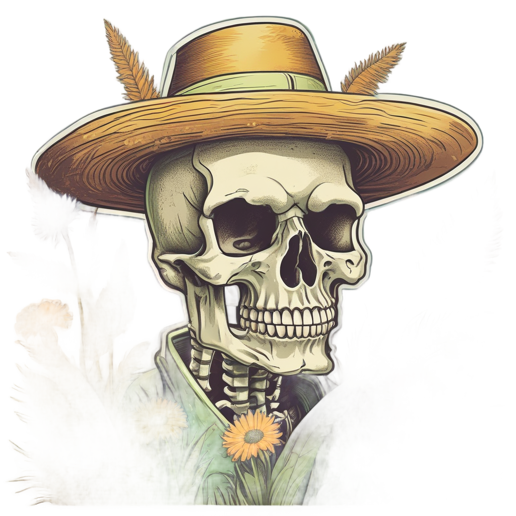 Pampas Skull Florist — boho skull stickers