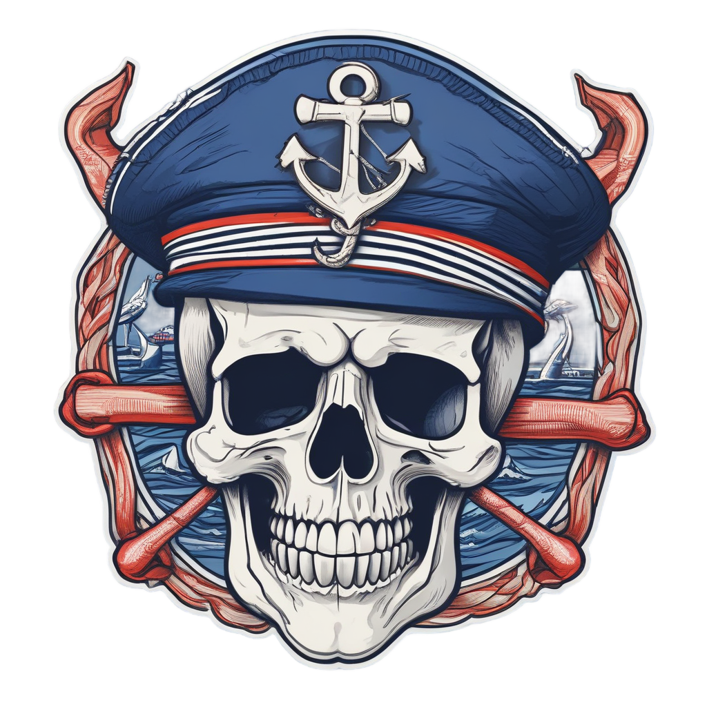 Pampas Skull Sailor — boho skull stickers