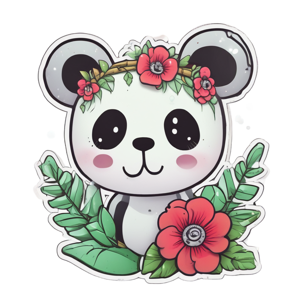 Pandas Friend Blush Skull — cute skull stickers