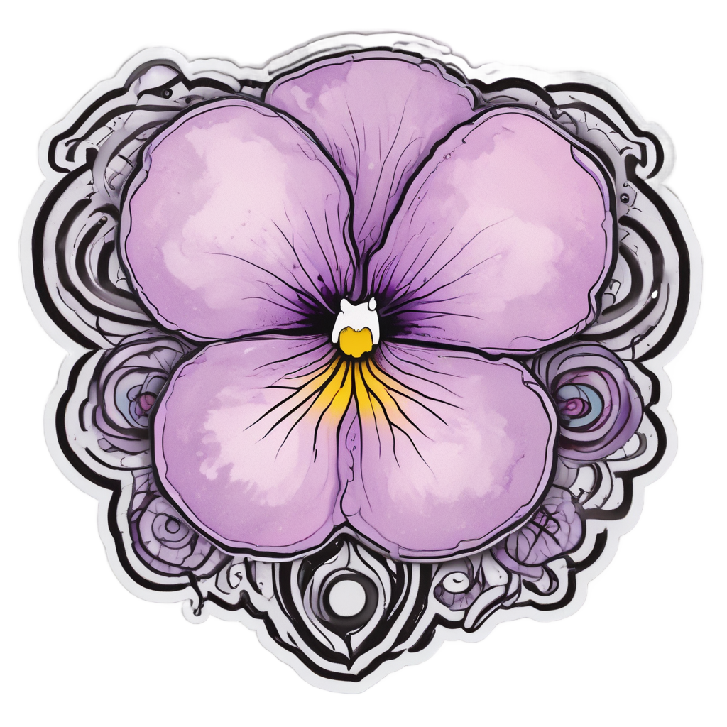 Pansy Music Note Bloom — pressed flowers stickers