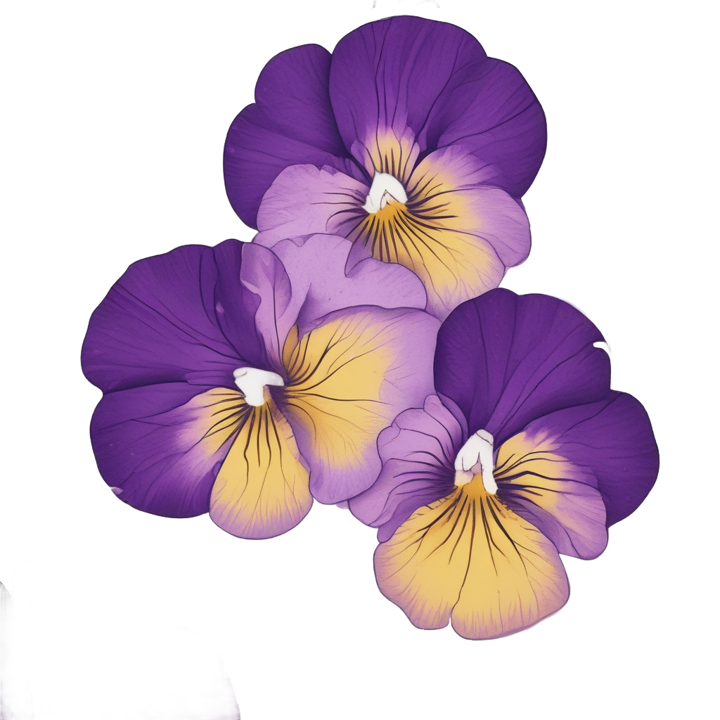 Pansy with Petal Tears — pressed flowers stickers
