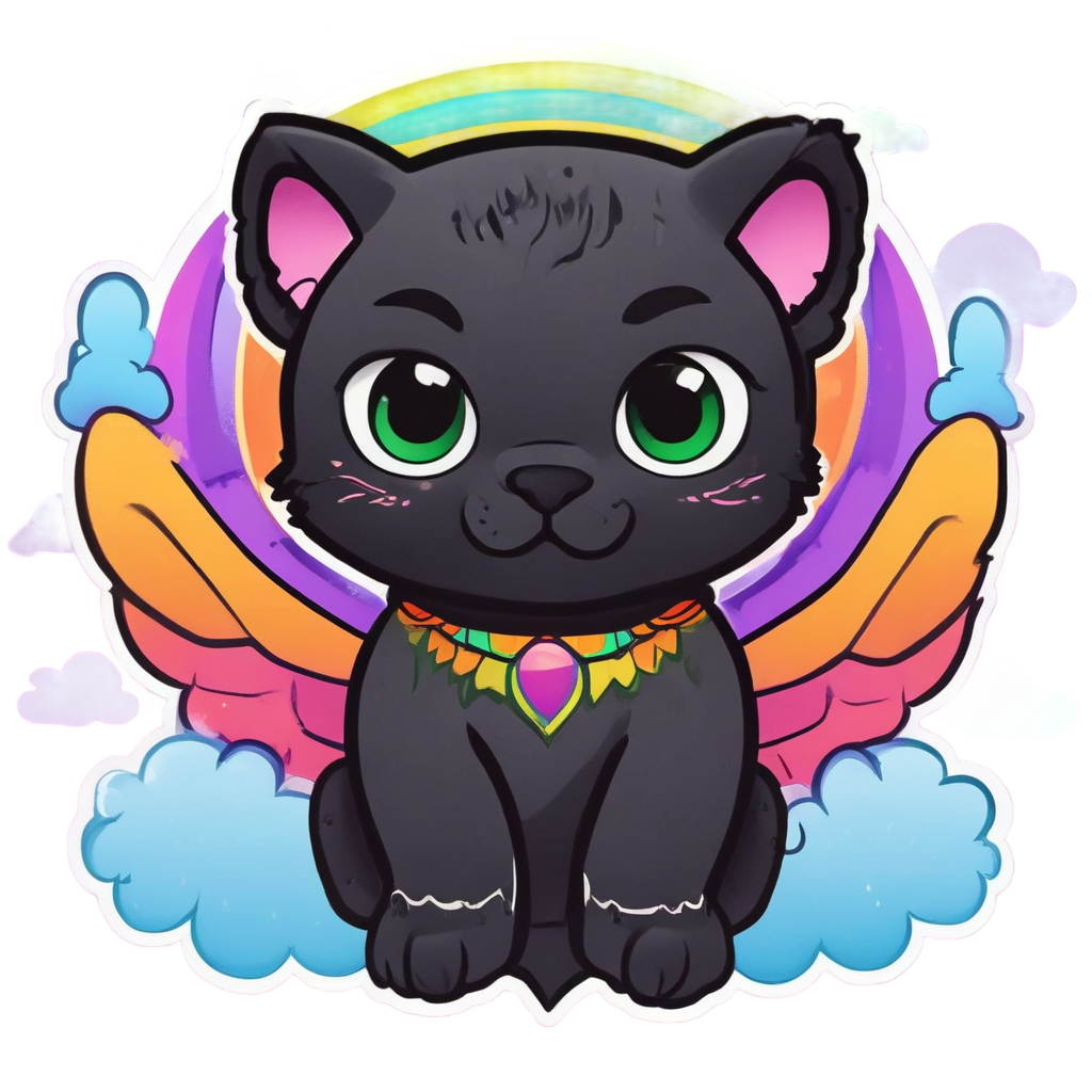 Panther with Rainbow Wings — american traditional stickers