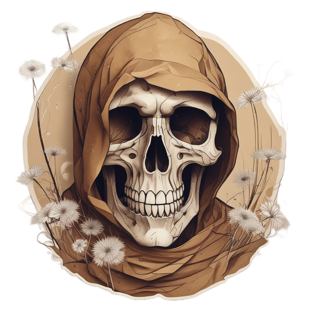 Papercut Reaper Dandelion — reaper skull stickers