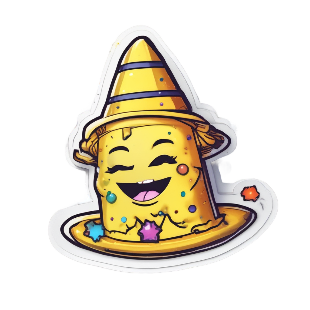 Party Badge Confetti — warning signage stickers