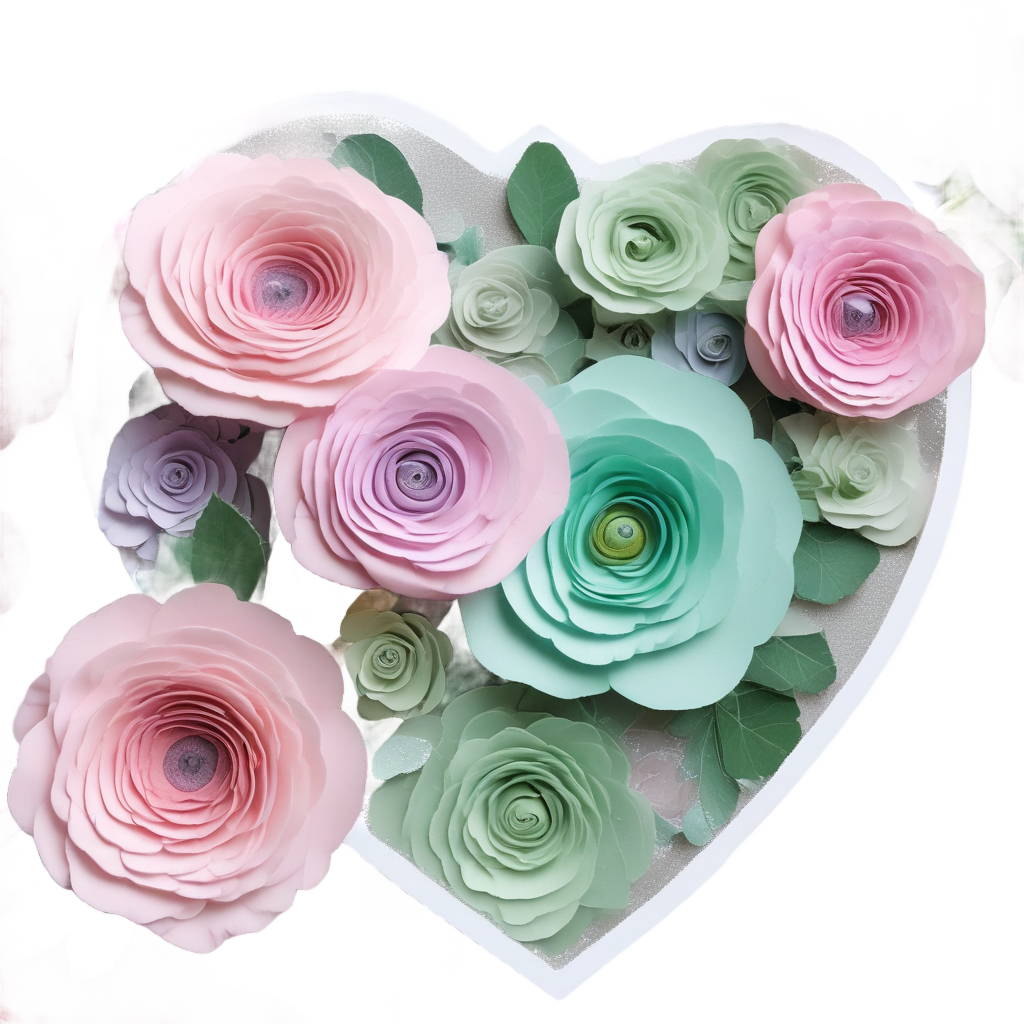 Pastel Ranunculus Heart — bouquets stickers