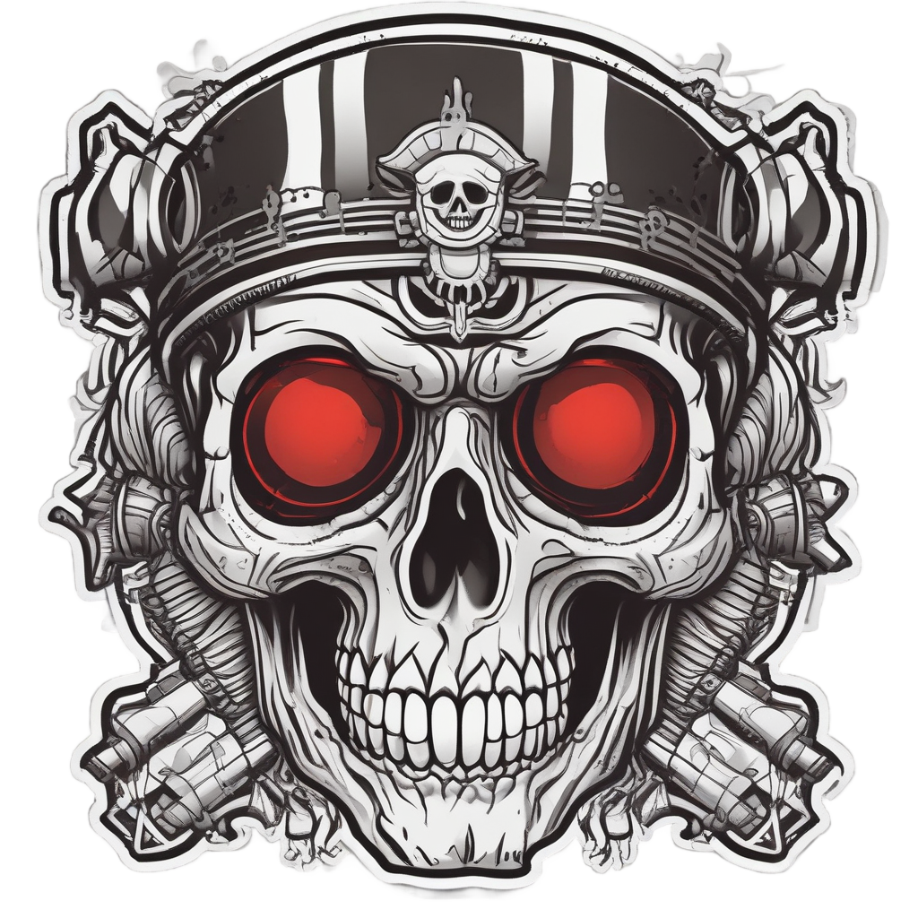 Patched Eye Skull Cyclops — war-paint skull stickers